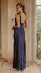 Iris Asymmetrical Maxi Dress - Navy