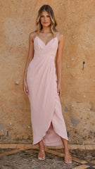Charlotte Draped Maxi Dress - Pink