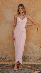 Charlotte Draped Maxi Dress - Pink