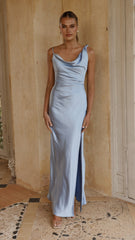 Iris Asymmetrical Maxi Dress - Blue