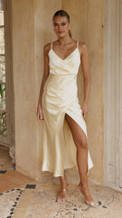 Elsa Midi Dress - Yellow