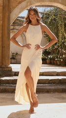 Genevieve Boat Neck Maxi Dress - Yellow