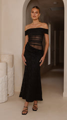 Tiarna Off The Shoulder Maxi Dress - Black