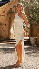 Halle One Shoulder Maxi Dress - Yellow
