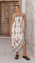 Samara Maxi Dress - Cream/Black