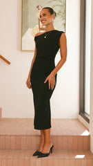 Lilah Midi Dress - Black