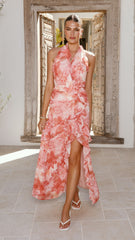 Davina Maxi Dress - Coral