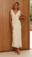 Usha Tie Strap Maxi Dress - Yellow