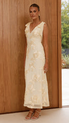 Usha Tie Strap Maxi Dress - Yellow