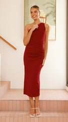 Alaina Midi Dress - Wine