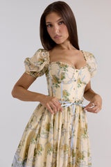Penelope-Lemon Vintage Rose Chiffon Midi Dress