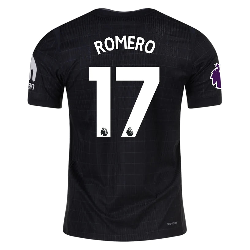 Nike Romero Tottenham Hotspur Authentic Away Jersey 25/26 w/ EPL Patch (Black/Iron)