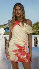 Angela Mini Dress - Yellow Paradise