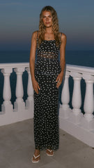 Loralei Maxi Dress - Black/White Polka Dot