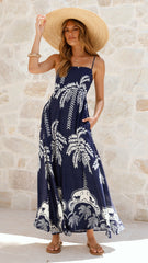 Jaylene Maxi Dress - Navy Bahamas