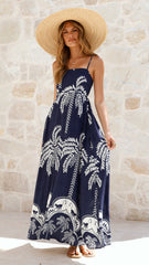 Jaylene Maxi Dress - Navy Bahamas