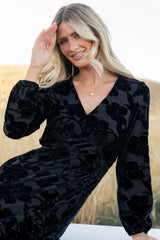 Vienna Velvet Maxi Dress | Black