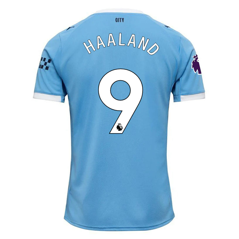 Puma Erling Haaland Manchester City Home Jersey 25/26 w/ EPL + Sponsor Patch (Team Light Blue/Puma White)