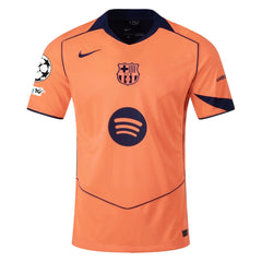 Nike Rashford FC Barcelona Third T90 Authentic Jersey 25/26 w/ Champions League Patches (Mango/Navy)