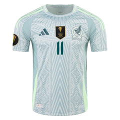 adidas Santi Gimenez Mexico Authentic Away Jersey 24/25 w/ Gold Cup 2025 Patches (Linen Green)