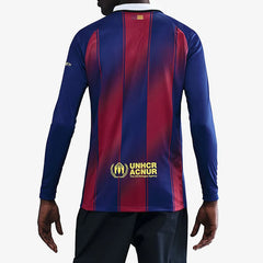 Nike Men's Barcelona 25/26 Long Sleeve Home Jersey (Deep Royal Blue/Midwest Gold)