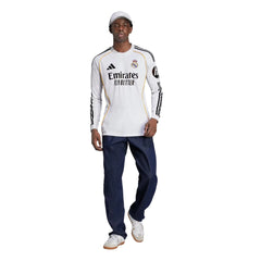 adidas Real Madrid Long Sleeve Home Jersey w/ Intercontinental + Champions League Patches 25/26 (White)