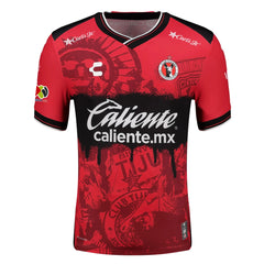 Charly Gilberto Mora Men's Club Tijuana Xolos Home Jersey 25/26 w/ BBVA MX Patch (Red/Black)