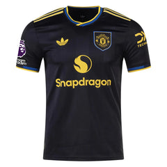 adidas Mbeumo Men's Manchester United Authentic Third Jersey 25/26 w/ NRFR + EPL Patches (Black)
