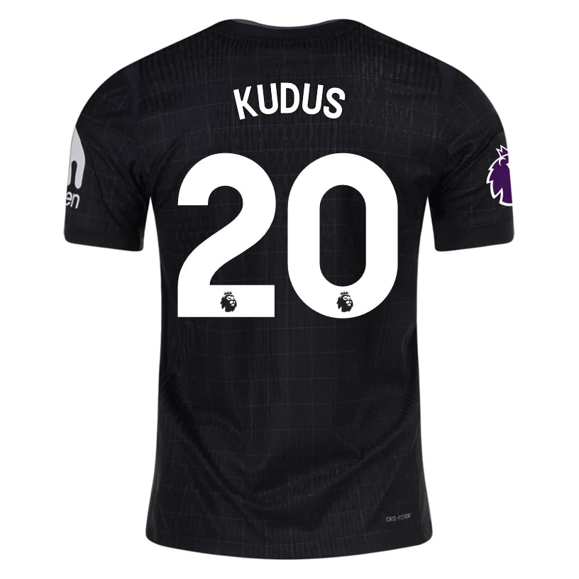 Nike Kudus Tottenham Hotspur Authentic Away Jersey 25/26 w/ EPL Patch (Black/Iron)