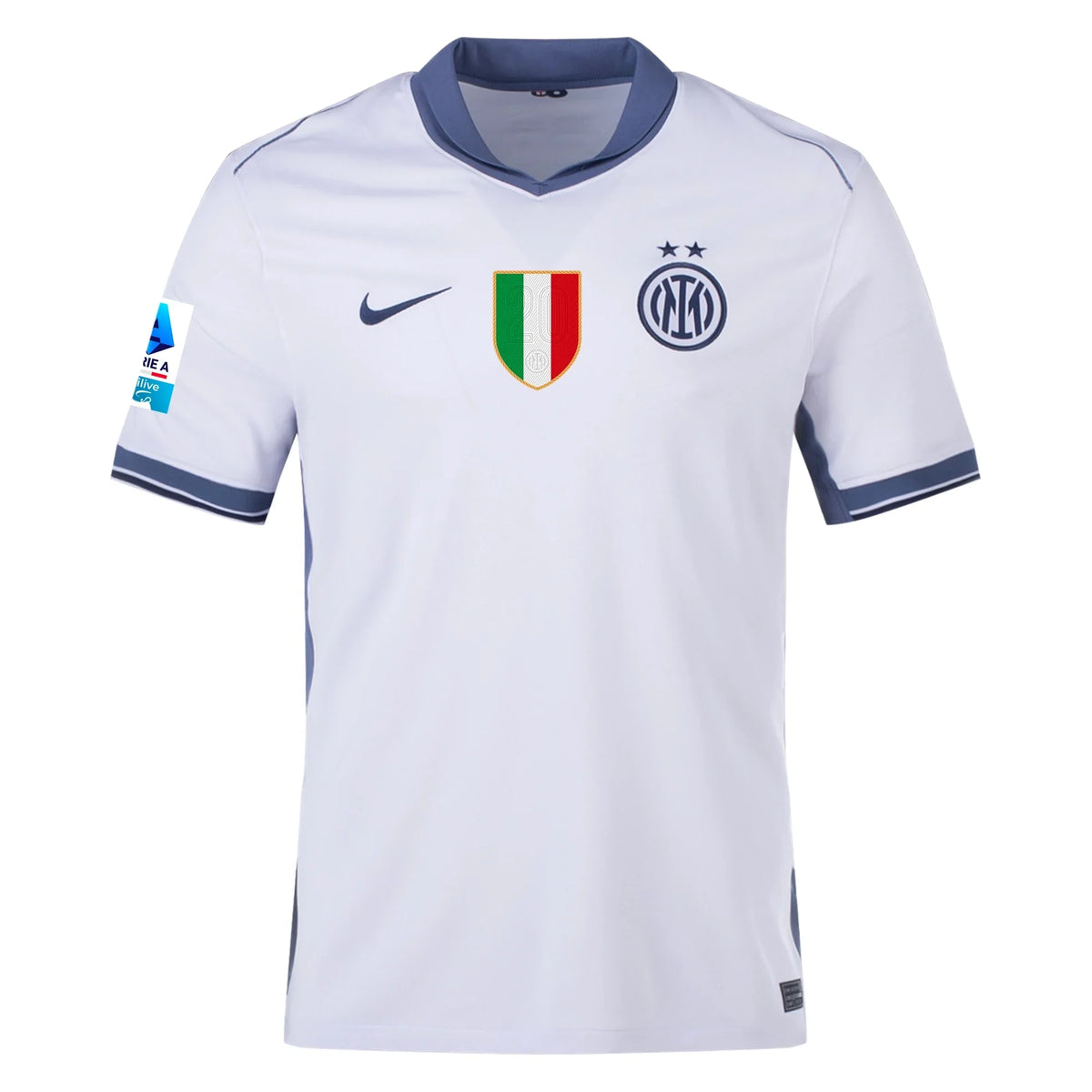 Nike Inter Milan Away Jersey w/ Serie A + Scudetto Patch 24/25 (Summit White/Iris Whisper)