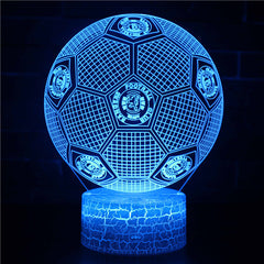 Football Team Badge Ball 3D Illusion LED Lamp – Multiple Variants