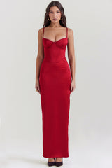 Stefania-Ruby Corset Maxi Dress