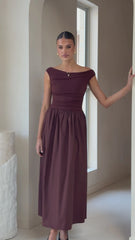Immy Midi Dress - Brown