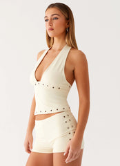 Roxy Mini Shorts - Muted Yellow