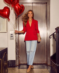 Love Strikes Heart Embellished Studded Blazer