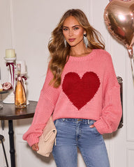 Romantic Intentions Heart Knit Sweater