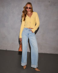 Be Still My Heart Fuzzy Knit Button Front Cardigan