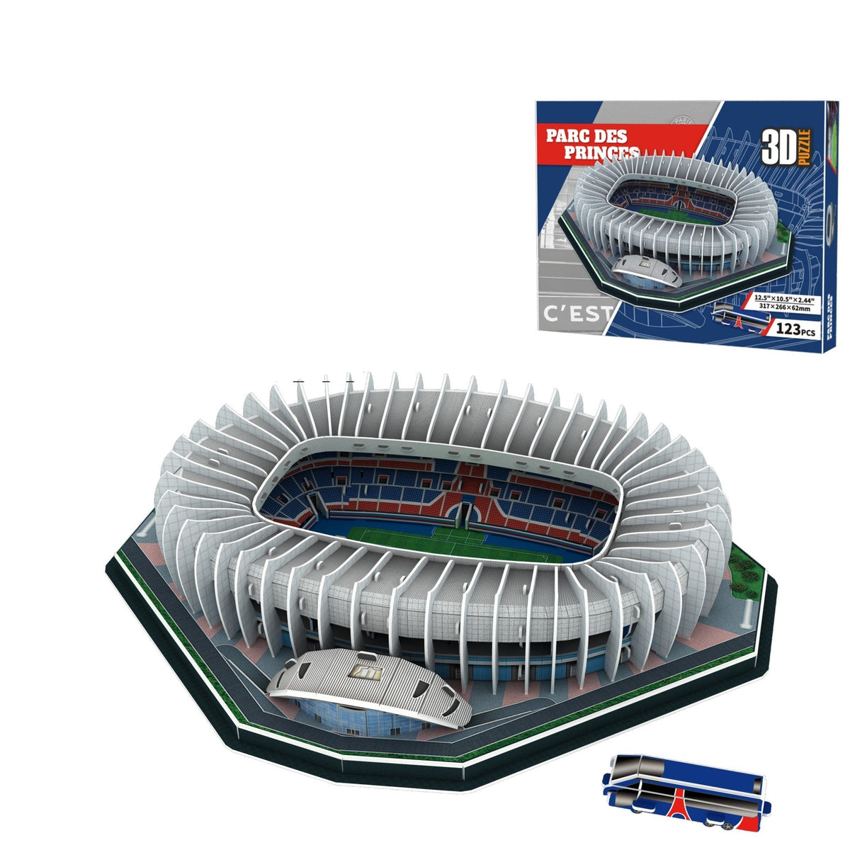 3D Paper Football Stadium Puzzle Model - Parc des Princes