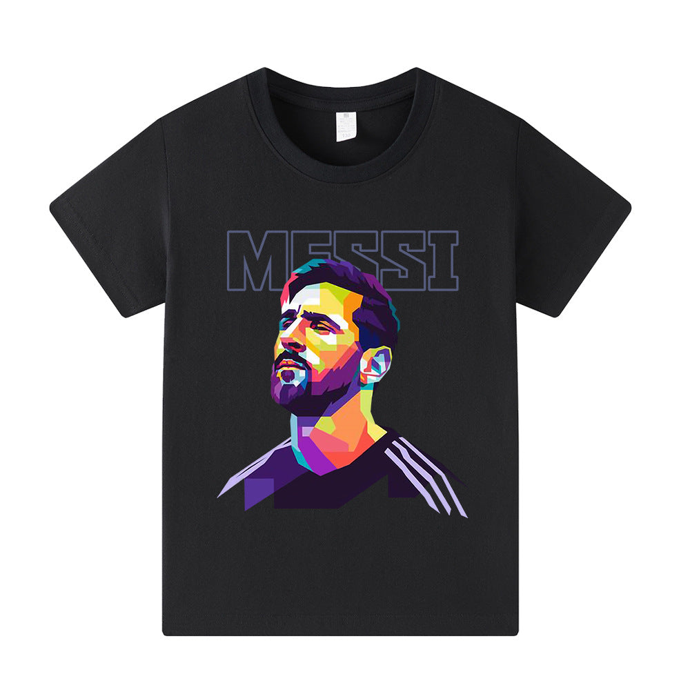 Kids’ Messi Football Design T-Shirt – Multiple Variants