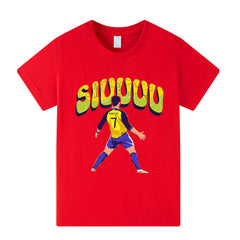 Kids’ Cristiano Ronaldo Siuuu Football T-Shirt – Multiple Variants