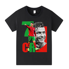 Kids’ Cristiano Ronaldo Portugal Football T-Shirt – Multiple Options