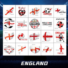 England Football Face Stickers & Temporary Tattoos – 20 Pack