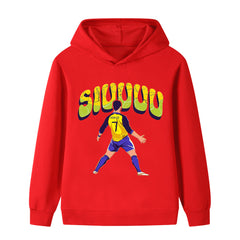 Kids’ Cristiano Ronaldo Siuuu Football Hoodie – Multiple Variants
