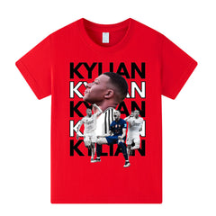 Kids’ Kylian Mbappe Football Design T-Shirt – Multiple Variants