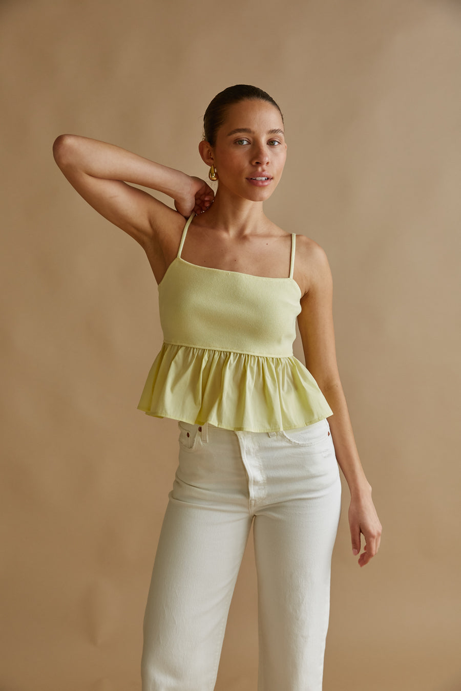 Phoebe Contrast Peplum Top