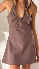 Elsie Mini Dress - Brown