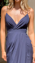 Charlotte Draped Maxi Dress - Navy