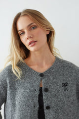 Rory Button Up Bow Cardigan