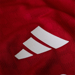 adidas Men's Liverpool FC Authentic Mohamed Salah Home Jersey 25/26 w/ Champions League  Patches (Strawberry Red)