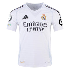 adidas Jude Bellingham Real Madrid Authentic Home Jersey w/ Champions League Patches 24/25 (White/Black)